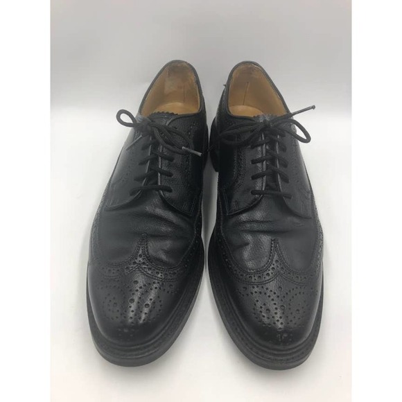 Vintage Florsheim Imperial Men's Black Leather Wing Tip Dress Shoes 9.5D - Picture 8 of 13